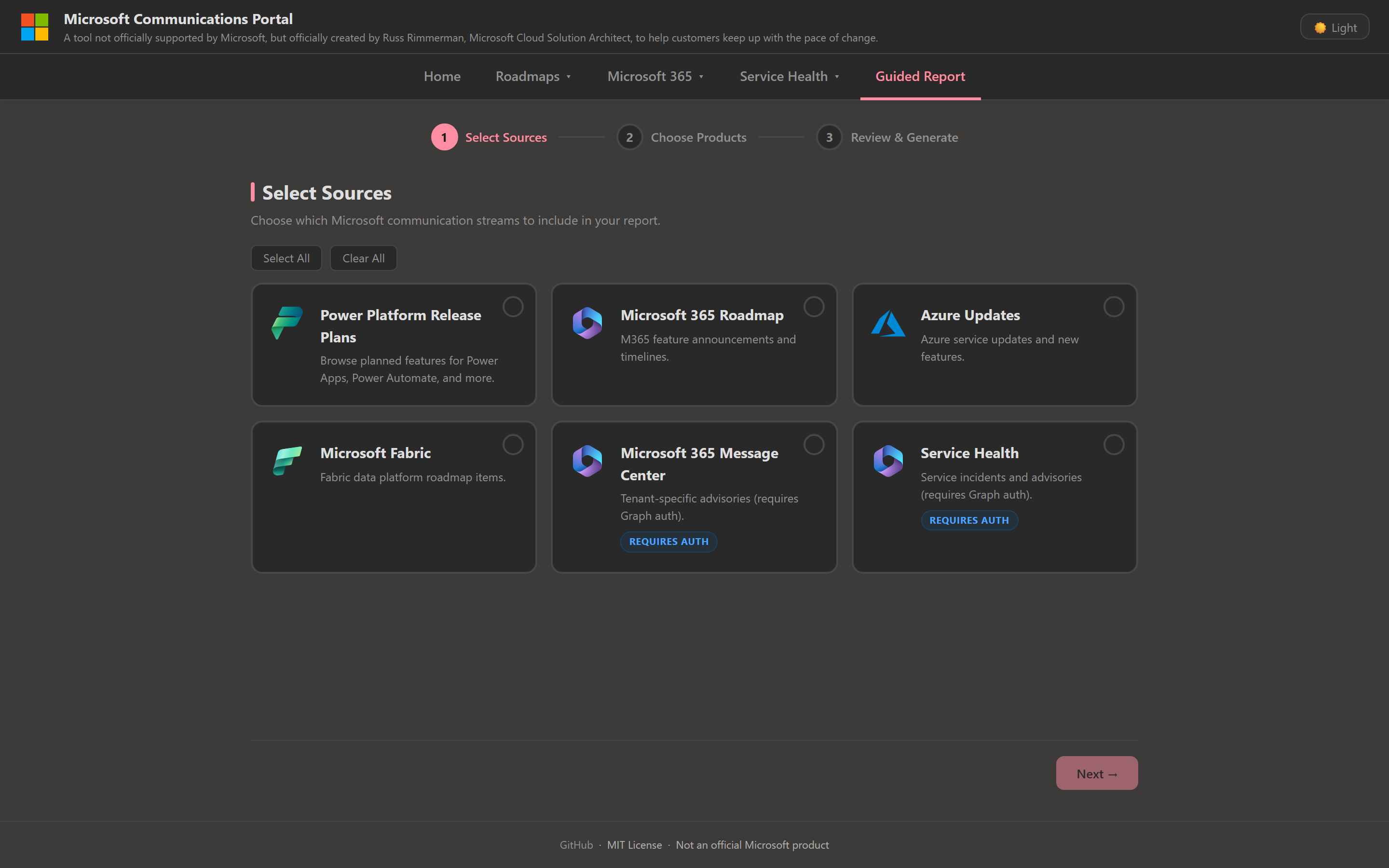 Guided Report builder