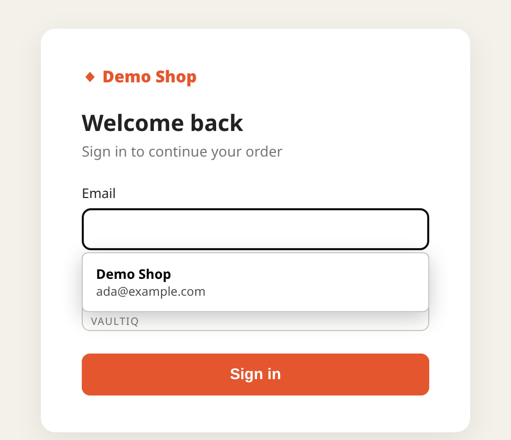 Autofill dropdown on a login page