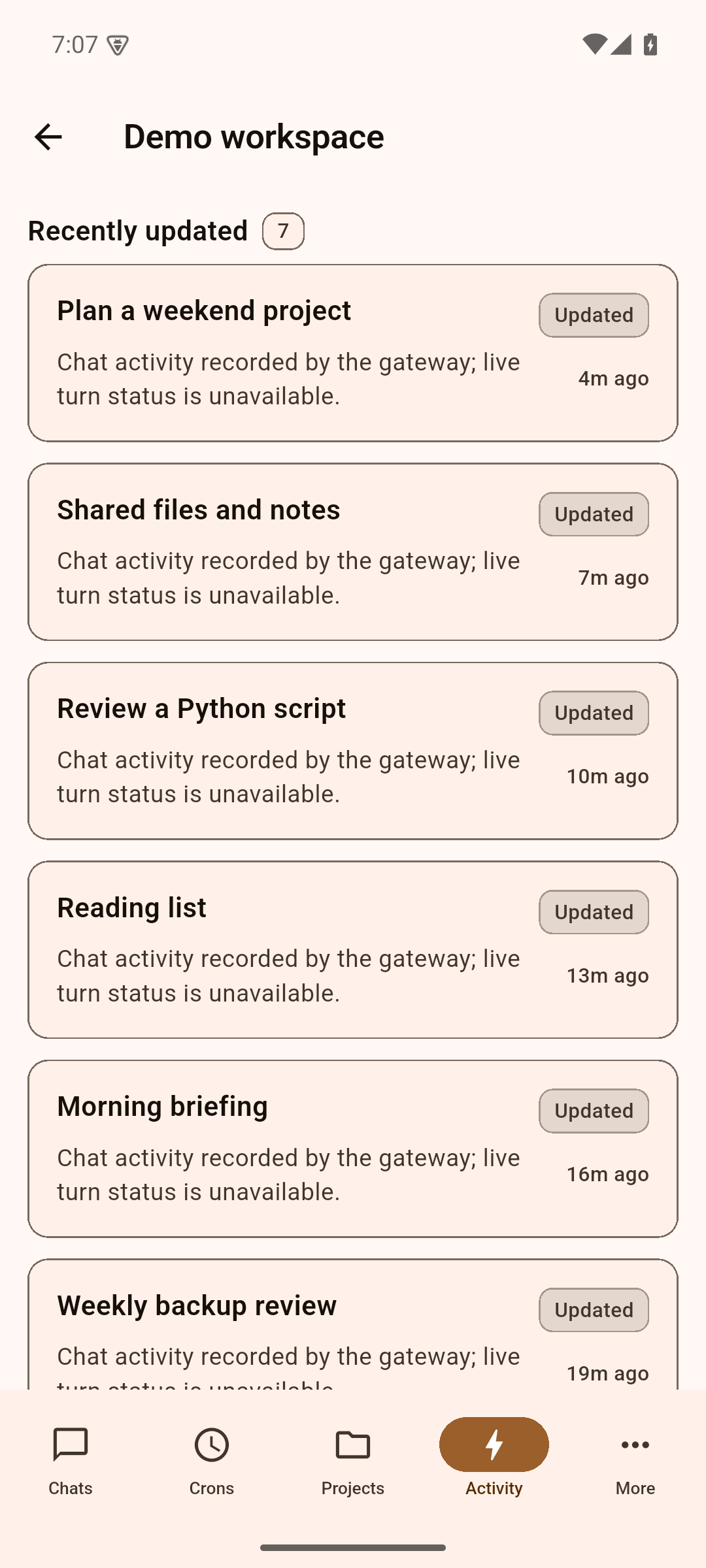 Activity in the Orange · light theme