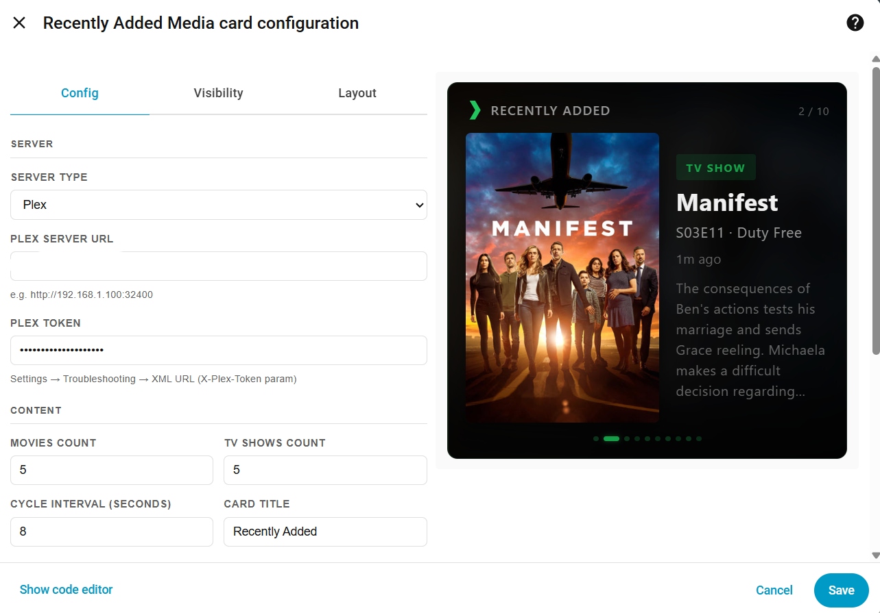 Visual Editor — Server Config