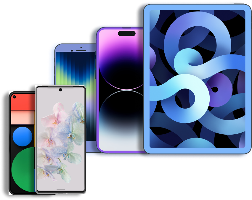 AppShots device frames for iPhone, iPad, Pixel, and Samsung