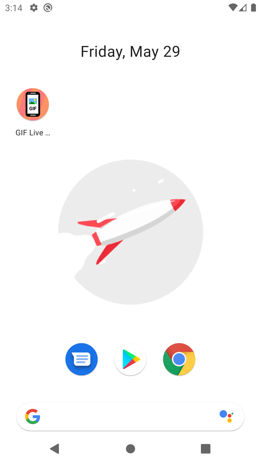 a flying rocket on your homescreen