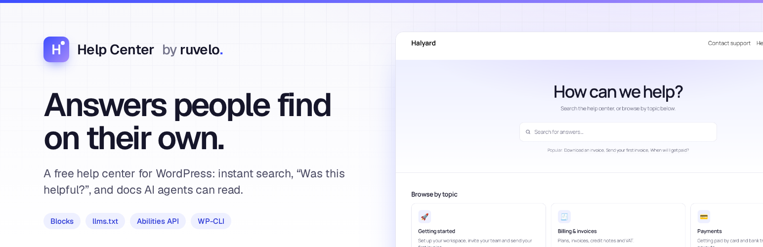 Ruvelo Help Center: answers people find on their own