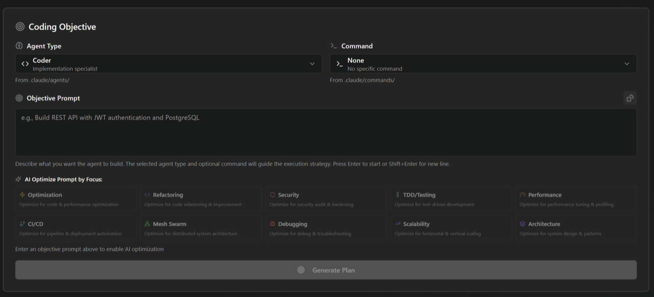 goal.ruv.io/agents — RuFlo Goal-Oriented Action Planning (GOAP) UI for autonomous AI agents. Visual goal decomposition, A* search through state spaces, multi-agent task assignment, and live agent telemetry.