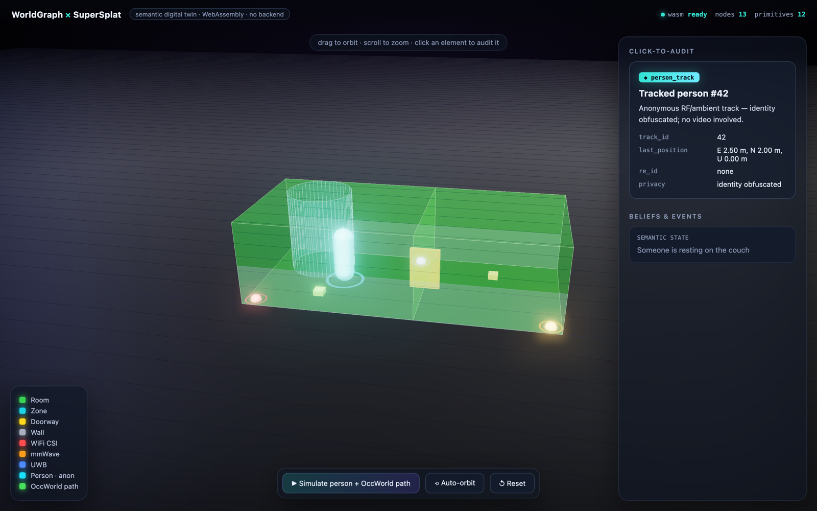 WorldGraph × SuperSplat — live 3D demo