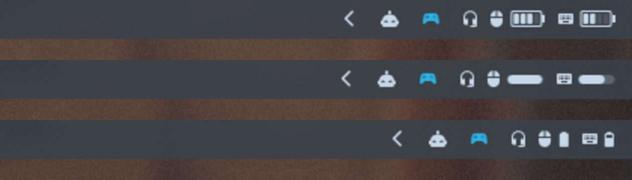 All-devices mode in the Battery, Bar, and Icon styles