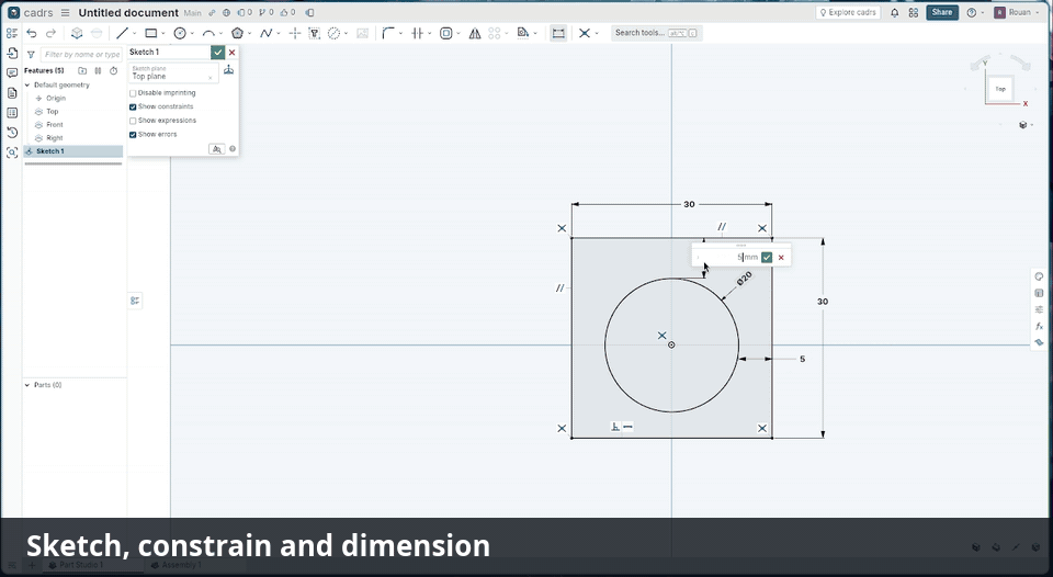 From sketch to solid, then a PCB in the same Part Studio: schematic, board layout and the routed board in 3D