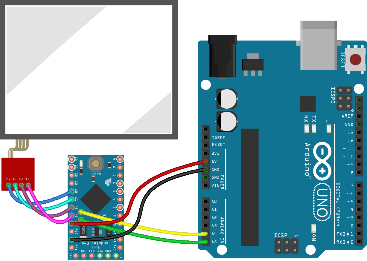 DS Touch Backpack + Arduino UNO