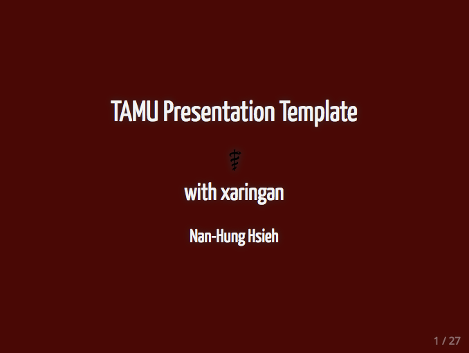 The TAMU Theme for xaringan