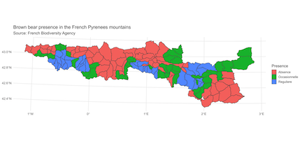 Brown bear prevalence in the Pyrenees