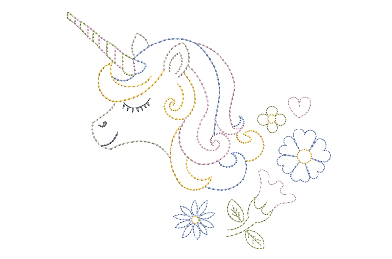 Uki the Unicorn 1 free embroidery design