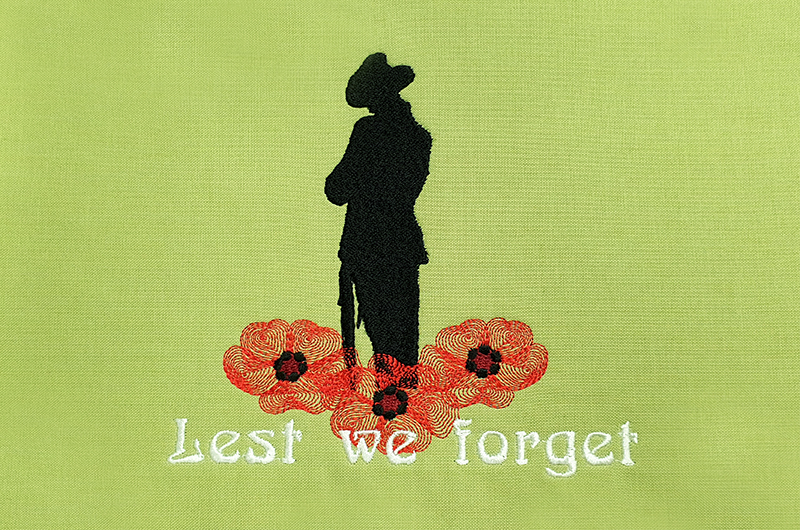 ANZAC Soldier free embroidery design