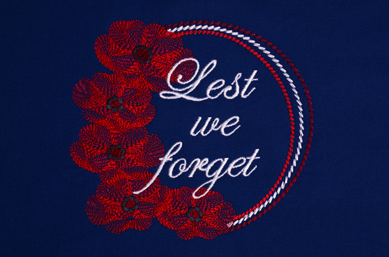 Poppy Wreath free embroidery design