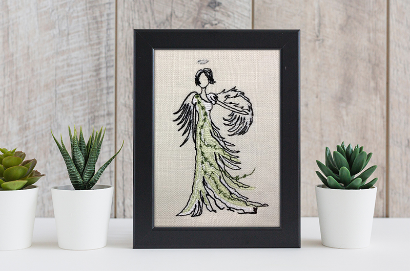 Angel Mother free embroidery design