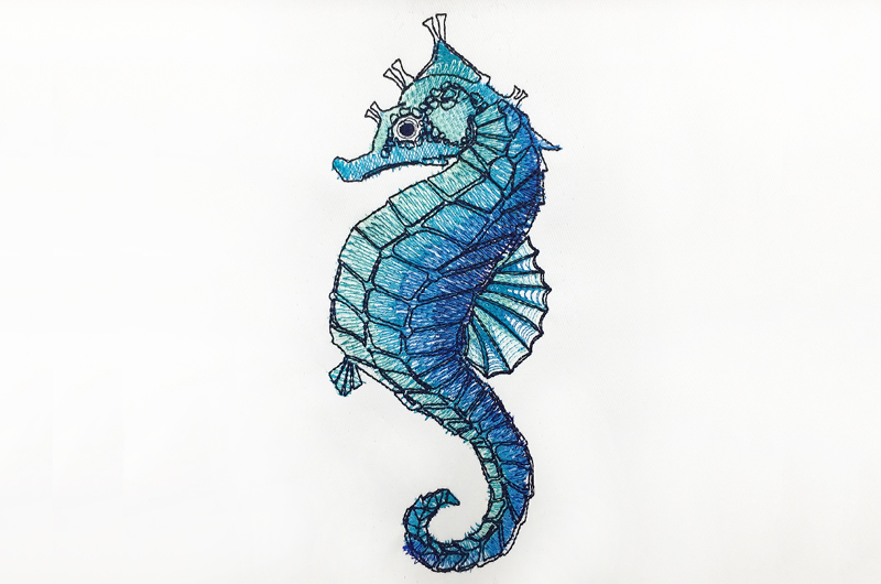 Seahorse free embroidery design