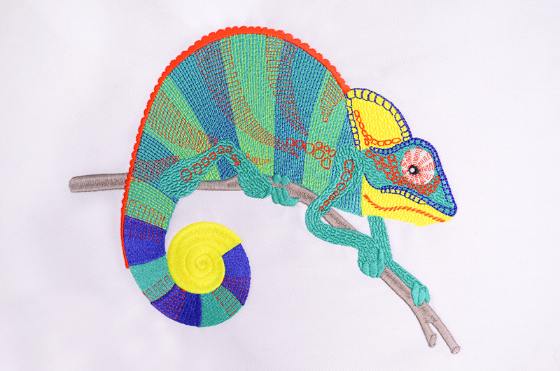 Carlo the Chameleon free embroidery design