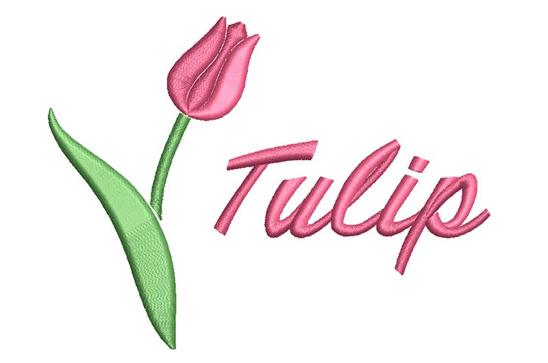 3D Tulip free embroidery design