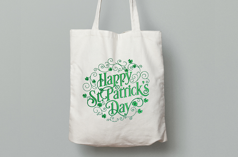 Happy St Patrick's Day free embroidery design