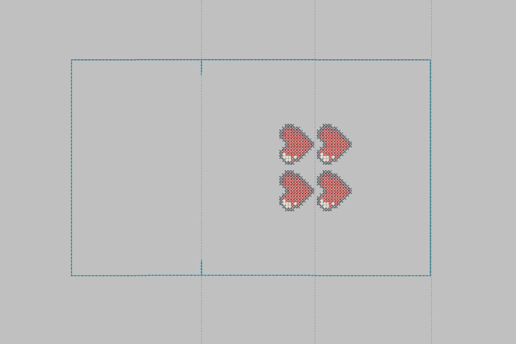 Valentine’s Cross Stitch Hearts Bag (Array) free embroidery design