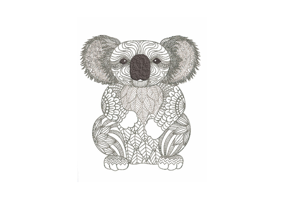 Redwork Koala free embroidery design