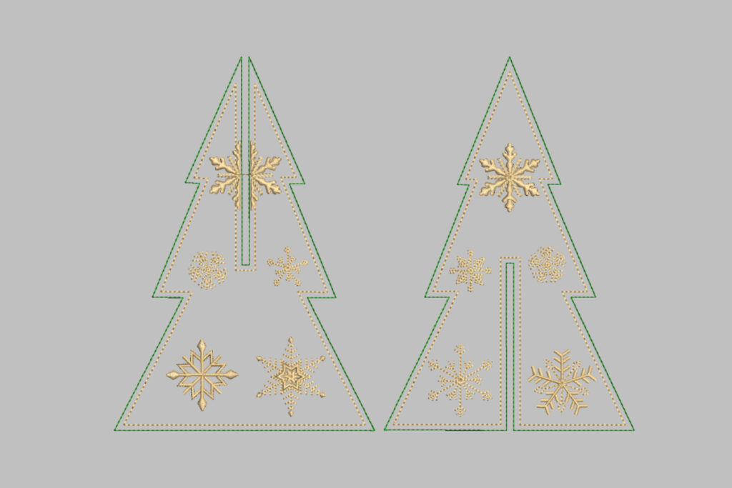 Christmas Tree with Snowflakes free embroidery design