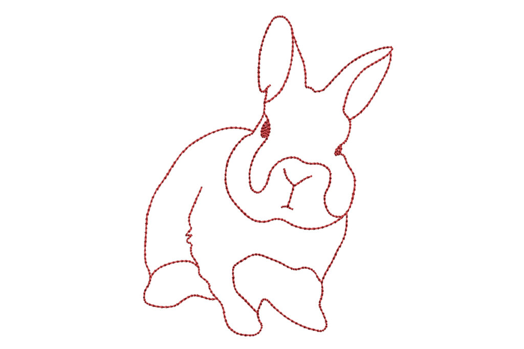 Linework Rabbit free embroidery design