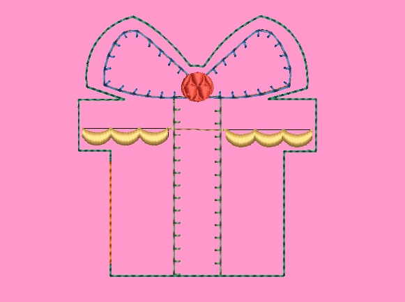 Christmas Present free embroidery design
