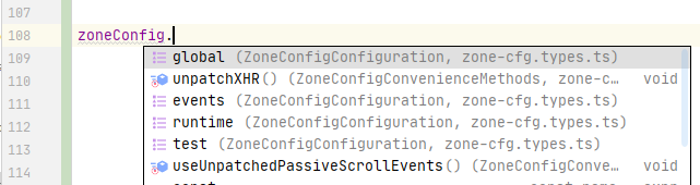 IDE autocomplete for zoneConfig methods