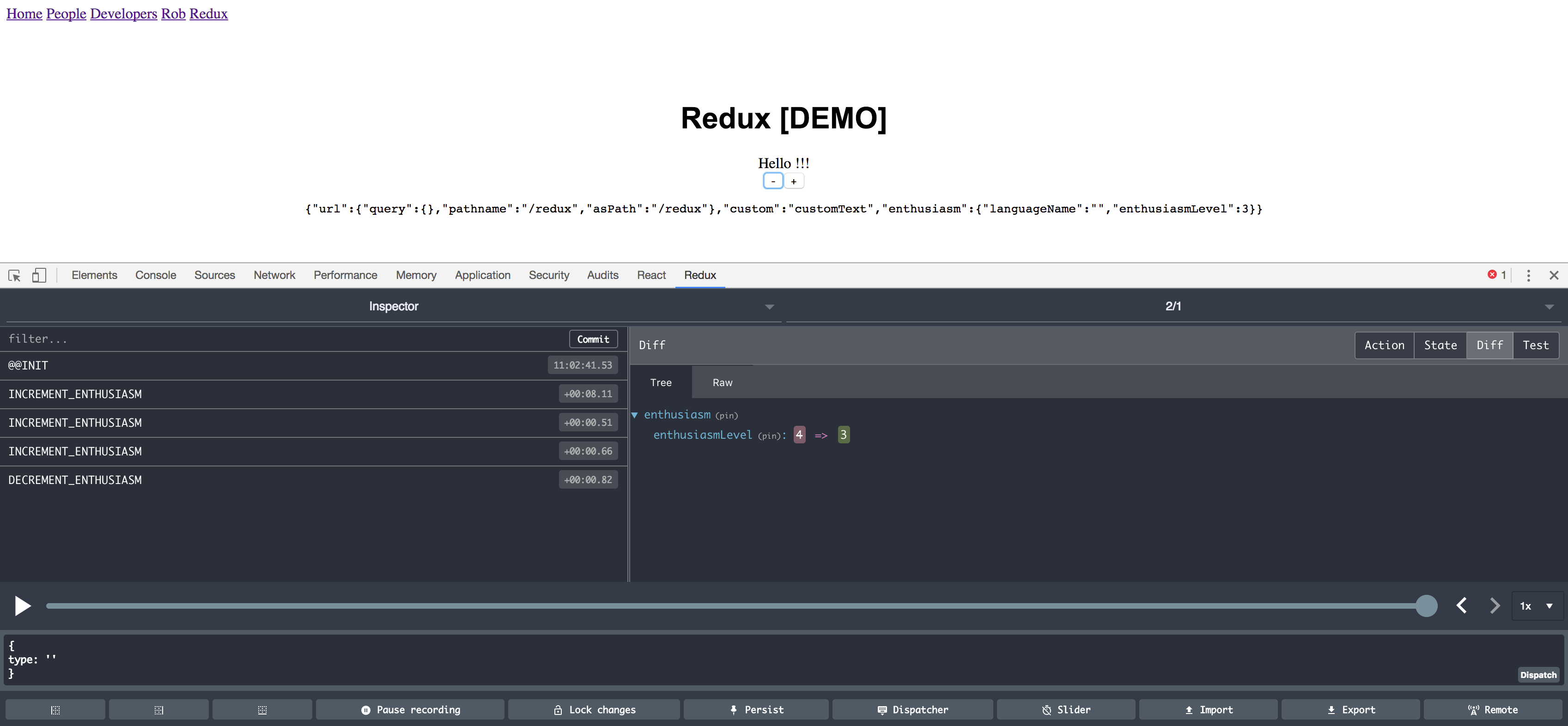 Redux DevTools Example 01