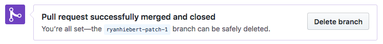 Delete branch button