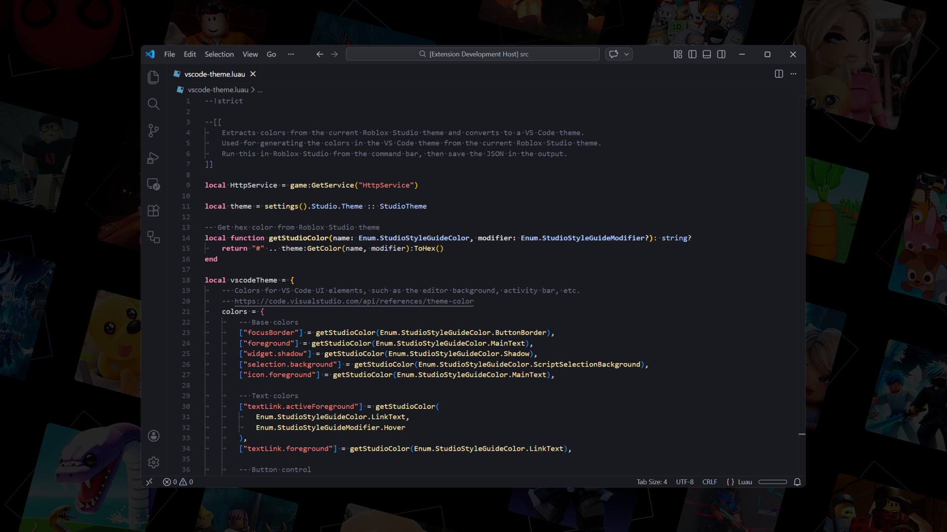 Roblox Studio Dark Extra 1 theme