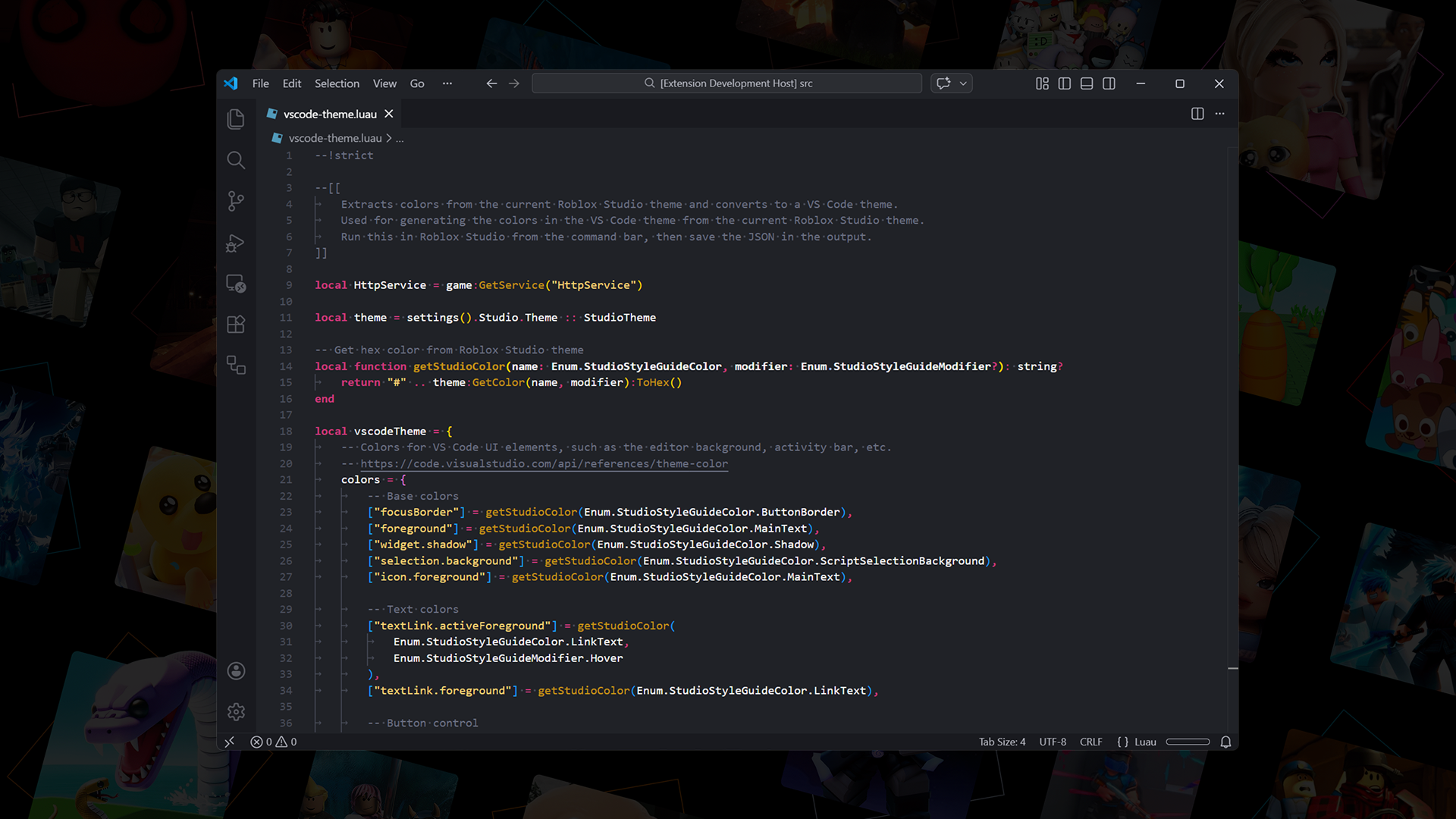 Roblox Studio Dark Extra 2 theme
