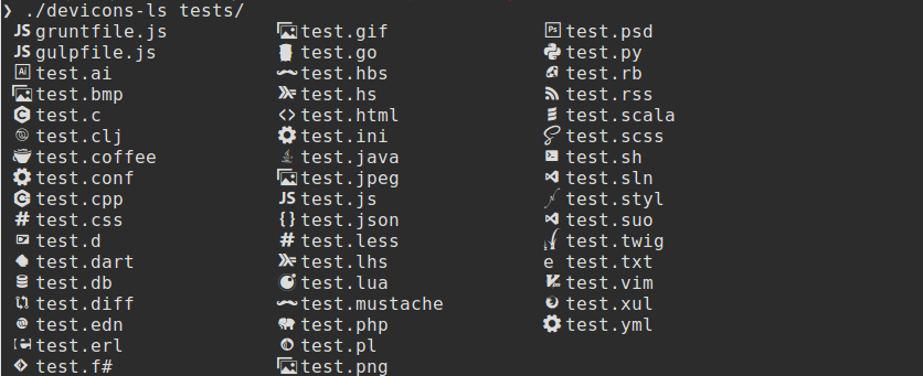 Equivalent using devicons 1