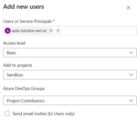 Add Managed Identity to AzDO Organization