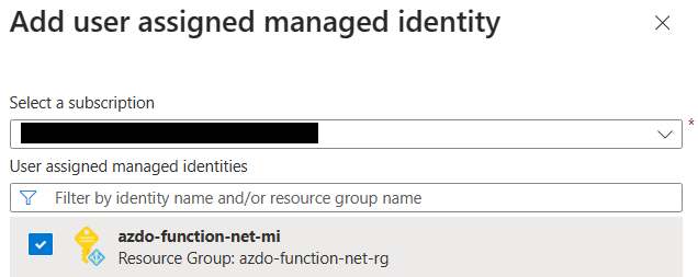 Assign Managed Identity to Function