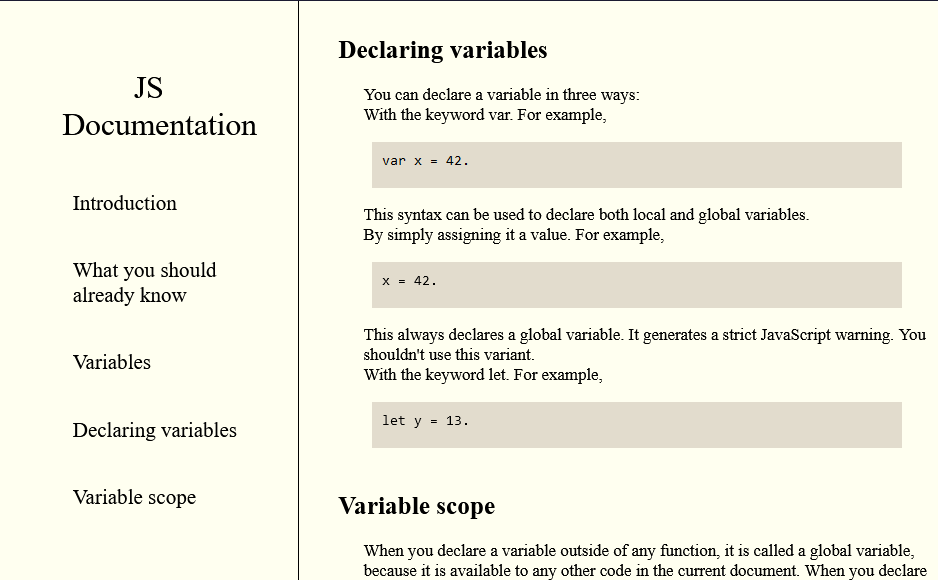 Technical Documentation Page