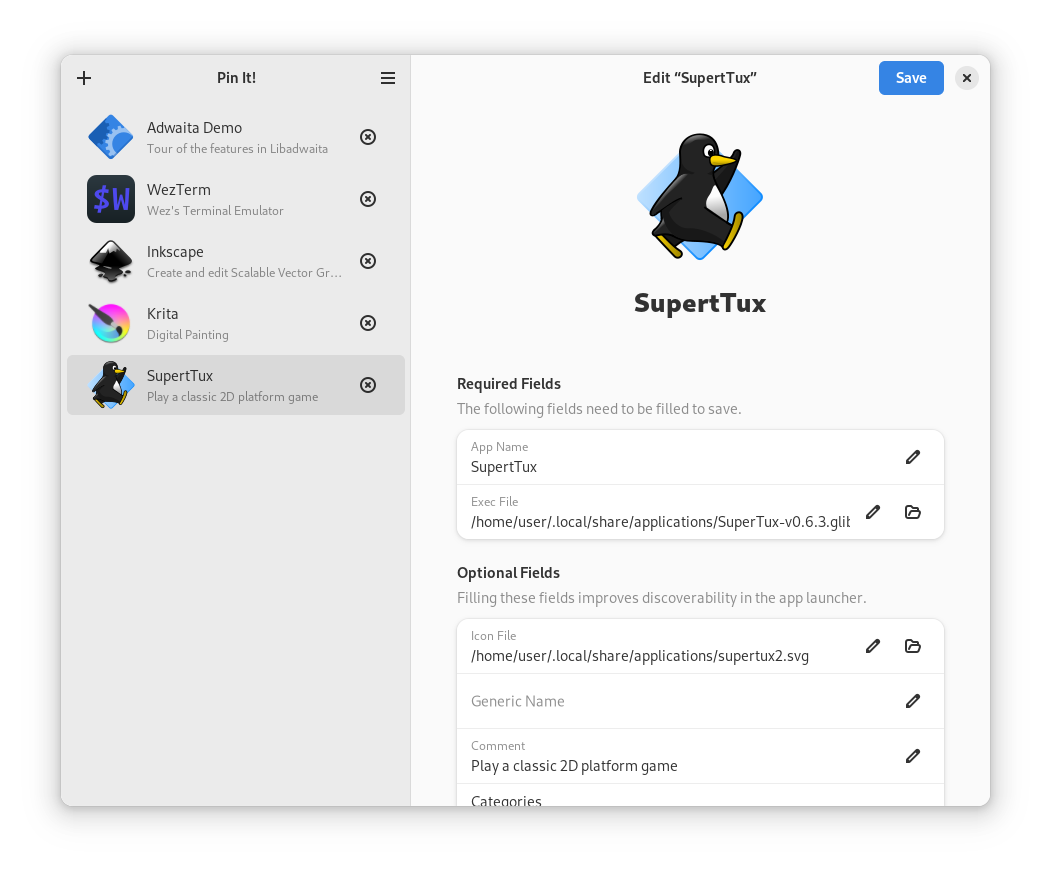 App window in the light mode