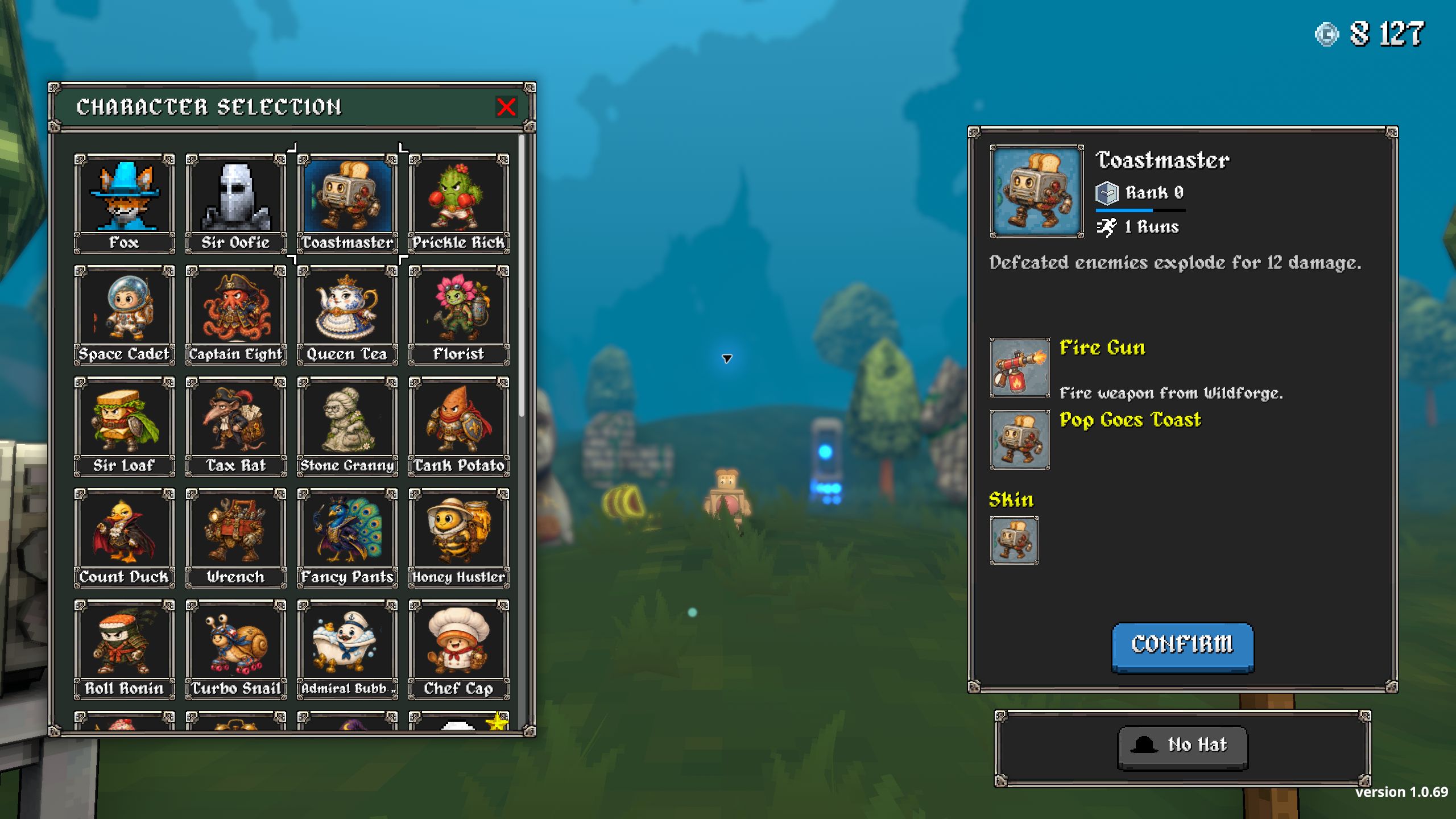 Wildforge hero roster inside Megabonk
