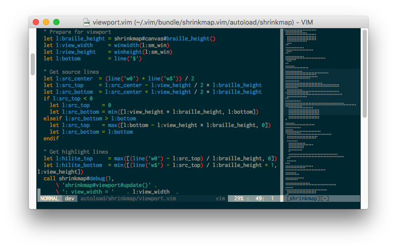 GitHub - ryujinno/shrinkmap.vim: Vim plug-in to show the current buffer ...