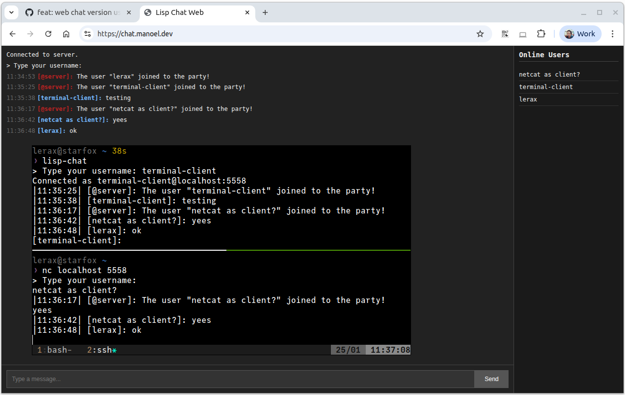 lisp-chat web interface