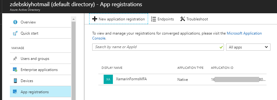 Azure Active Directory App Registered
