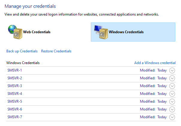 Windows Credentials Manager