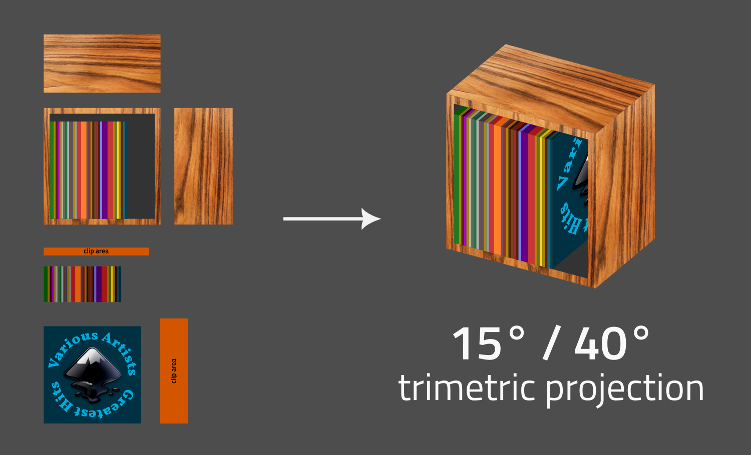 A trimetric projection example