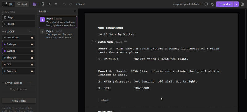 Read mode, then double-clicking a line to edit it