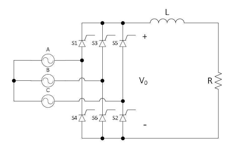 Controlled three-phase rectifier