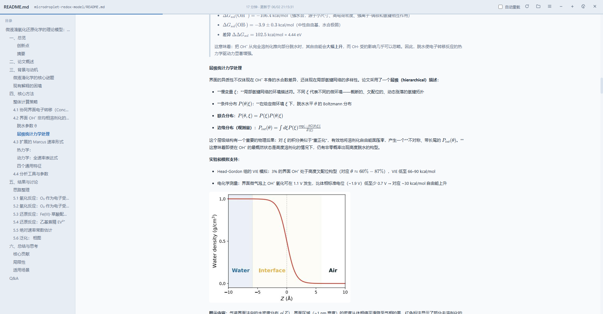 Markdown 阅读器清冷主题预览：目录、公式与文档图片