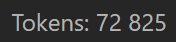 Token count in status bar