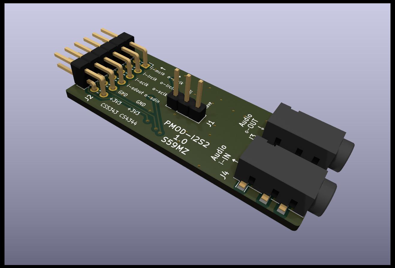 Kicad pmod i2s2, from the project README