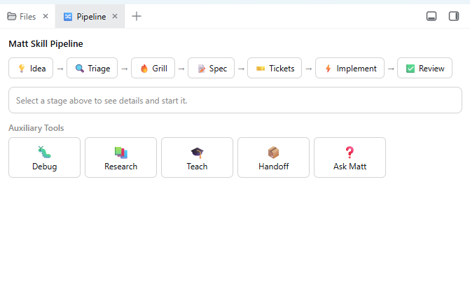 Pipeline panel in the DSH sidebar