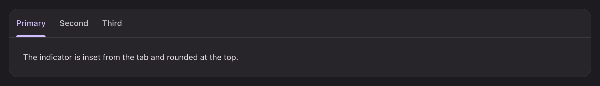 Primary tabs with the active one indicated